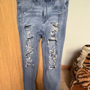American Eagle Outfitters Blue Skinny Jeans Distressed